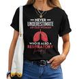 Never Underestimate Old Woman Who Is Respiratory Therapist Women T-shirt