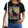 Vintage Never Underestimate An Old Woman Who Loves Dogs Cute Women T-shirt