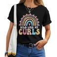 Wild Like My Curls Girls Funny Curly Hair Toddler Rainbow Women T-shirt Crewneck Short Sleeve Graphic