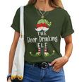 Beer Drinking Elf Group Christmas Pajama Party Women T-shirt