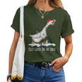 Cute Santa Duck Silly Goose On The Loose Christmas Women T-shirt