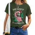 Merry Flaminmas Flamingo Lover Christmas Holiday Season Women T-shirt