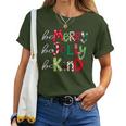 Be Merry Be Jolly Be Kind Merry Christmas Teacher Xmas Pjs Women T-shirt