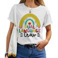 Bilingual Teacher Rainbow Dual Language Crew Maestra Spanish Women T-shirt