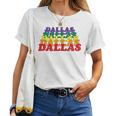 Dallas City Gay Pride Rainbow Word Women T-shirt