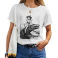 Girl Riding Alligator | Weird Funny Florida Crocodile Meme Women T-shirt Short Sleeve Graphic