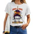 Just A Girl Who Loves Halloween Scary Messy Bun Costume Women T-shirt