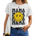 Mama And Dada Smiling Face Bolt Eyes Pregnancy Announcement Women T-shirt