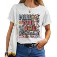 Mind Your Own Motherhood Groovy Mom Life Mothers Day Leopard Women T-shirt