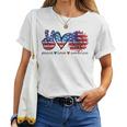 Peace Love America Sunflower 4Th Of July American Flag Women Women T-shirt