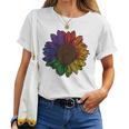 Rainbow Sunflower Lgbtq Flag Pride Month Women T-shirt