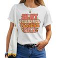 In My Thankful Teacher Era Groovy Teacher Fall Thanksgiving Women T-shirt