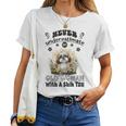 Never Underestimate An Old Woman With A Shih Tzu Flowers Women T-shirt