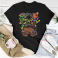 Afro Messy Bun Happy Mardi Gras Black Women Carnival Women T-shirt Funny Gifts