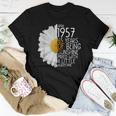 Bday Mom Wife Born In April 1957 65 Years Of Being Sunshine Women T-shirt Casual Daily Basic Unisex Tee Unique Gifts