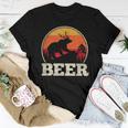 Bear Deer Antlers Craft Beer Retro Graphic Women T-shirt Unique Gifts