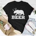 Beer Bear Antler Bear Lover Beer Drinking Party Women T-shirt Unique Gifts