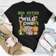 Big Sister Of The Wild One Zoo Birthday 1St Safari Jungle Women T-shirt Unique Gifts