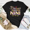 Blessed To Be Called Nini Floral Grandma Christmas Women T-shirt Unique Gifts