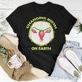 Changing Birth On Earth Pregnancy Uterus Floral Women T-shirt Unique Gifts