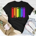 Chicago Illinois Lgbtq Gay Pride Rainbow Skyline Women T-shirt Unique Gifts