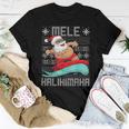 Christmas Ugly Sweater Mele Kalikimaka Apparel Santa Surf Women T-shirt Funny Gifts