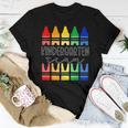 Colorful Crayon Kindergarten Team For Teachers Students Women T-shirt Funny Gifts