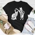 Cute Cat Butterflies Doodle Womens Women T-shirt Funny Gifts
