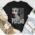 Cute But Psycho Kitty Cat Humor Wife Mom Horror Goth Women T-shirt Unique Gifts