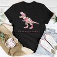 Cute Teachersaurus With Floral Dinosaur Trex Women T-shirt Unique Gifts