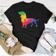 Dachshund Gay Pride Lgbt Rainbow Flag Dog Lovers Lgbtq Women T-shirt Unique Gifts