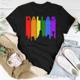 Dallas Texas Lgbtq Gay Pride Rainbow Skyline Women T-shirt Unique Gifts