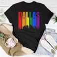 Dallas Texas Skyline Lgbtq Gay Pride Rainbow Women T-shirt Unique Gifts