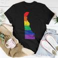 Delaware Pride Rainbow Flag Map Gay Lesbian Lgbt Support Women T-shirt Unique Gifts