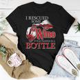 Drinking Wine Alcohol Rescued Women T-shirt Funny Gifts