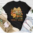 Fall Is My Favorite Season Autumn Vibes Book Leaves Women T-shirt Funny Gifts
