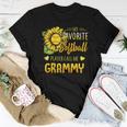 My Favorite Softball Player Calls Me Grammy Sunflower Women T-shirt Unique Gifts