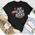 Our Flock Rocks Flamingo Mothers Day Funny Gift Women T-shirt Funny Gifts