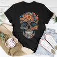 Floral Mexican Skull Day Of The Dead Dia De Muertos Women T-shirt Funny Gifts