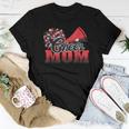 Football Cheer Mom Red Black Pom Leopard Women T-shirt Funny Gifts