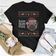 Ugly Sweater Christmas Bah Hum Pug Dog Women T-shirt Funny Gifts