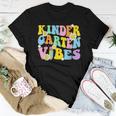 Groovy Hello Kindergarten Vibes Retro Teacher Back To School Women Crewneck Short T-shirt Unique Gifts