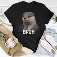 Grumpy Otter In Suit Says Bruh Sarcastic Monday Hater Women T-shirt Funny Gifts