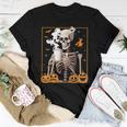 Halloween Skeleton Coffee Drinking Skull Horror Women Men Drinking s Women T-shirt Unique Gifts