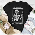 Halloween Skeleton Dead Inside Caffeinated Costume Women T-shirt Funny Gifts