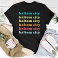 Haltom City Texas Tx Colorful Repeating Text Women T-shirt Unique Gifts