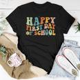 Happy First Day Of School Groovy Back To School Teacher Women T-shirt Funny Gifts