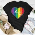 Kansas City Mo - Lbgtq Rainbow Kc Heart Gay Pride Month Women T-shirt Crewneck Unique Gifts