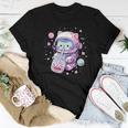 Kawaii Cat Bubble Boba Tea In Space Astronaut Anime Girls Women T-shirt Funny Gifts