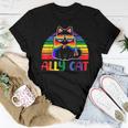 Lgbt Ally Cat Be Kind Gay Rainbow Lgbtq Flag Gay Pride Women T-shirt Unique Gifts